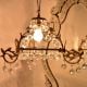 Vintage Italian Style Brass Enameled Chandelier with Octagonal Crystal Drops